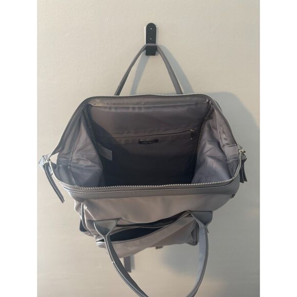 Wild Fable Gray Nylon Convertible Backpack Tote Everyday Bag Multi Pocket - Picture 5 of 8